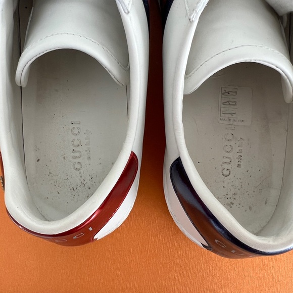 Gucci Ace Embroidered Loved Sneakers size 37 Red Blue FREE SHIP$629 Retail! - Picture 5 of 5